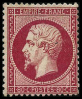 N°24 80c Rose, Signé JF Brun  RARE - TB - 1862 Napoléon III.