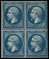 N°22 20c Bleu, Bloc De 4 - TB - 1862 Napoleon III