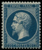 N°22 20c Bleu, Signé Roumet - TB - 1862 Napoleon III