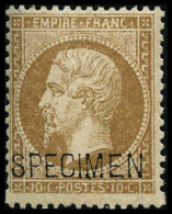 N°21c 10c Bistre, Surchargé Spécimen - TB - 1862 Napoléon III.