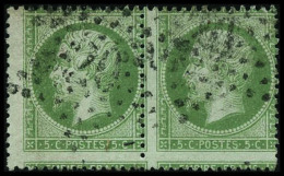 N°20 5c Vert, Paire, Superbe Variété De Piquage - TB - 1862 Napoléon III.