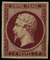 N°18d 1F Carmin, Réimp - TB - 1853-1860 Napoleone III