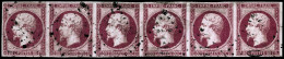 N°17B 80c Rose, Bande De 6 Petits Défauts Habituels Sur 2 Timbres - B/TB - 1853-1860 Napoléon III.