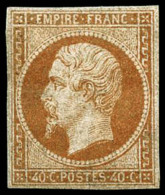 N°16b 40c Orange S/paille, Signé Calves + Miro - TB - 1853-1860 Napoléon III.