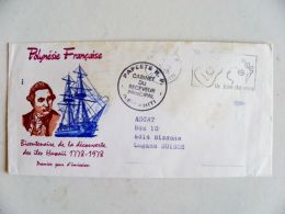 Cover From Tahiti 1978 Musical Instrument Cancel Polynesie Francaise Ship - Tahití