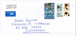 Israel Cover Sent Air Mail To Denmark Netanya 10-2-2000 Topic Stamps Birds And Sport - Storia Postale