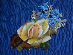 ""  JOLI   DECOUPI Gaufré  ROSE  ""   9,5  Cm   -- - Flowers