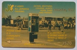 Jamaica J$20 Public  14JAMD " Phonebox Vandalism " - Giamaica