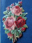 ""  JOLI   DECOUPI  GAUFRE  Roses  ""   11  Cm   -- PUBLICITE  CHOCOLAT  MAURIN à TAIN 26 - Flores