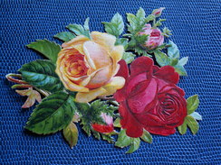""  JOLI   DECOUPI  GAUFRE  Roses  ""   10,5  Cm   -- - Flowers