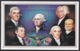 Sheet II, Belize Sc816 US Presidents, George Washington, Thomas Jefferson... - George Washington