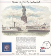 UNITED STATES - STATUE OF LIBERTY DEDICATED - NEW YORK CANCEL W/STAMPS - Souvenirkaarten