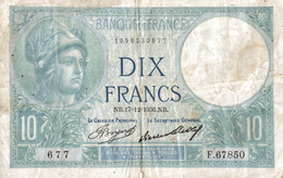 BANQUE DE FRANCE  DIX FRANCS - 10 F 1916-1942 ''Minerve''