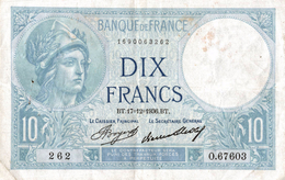 BANQUE DE FRANCE  10 FRANCS 1936 - 10 F 1916-1942 ''Minerve''