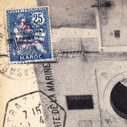 Carte Postale Maroc Porte De La Marine 1921 Strazeele Nord - Cartas