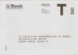 Enveloppe Réponse T Le Monde - Cartes/Enveloppes Réponse T