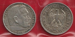 GERMANIA 1935 F - 5 Reichs Mark  BB / SPL - Argento / Argent / Silver - Confezione In Bustina - (3 Foto) - 5 Reichsmark