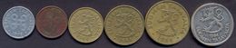 Finland Coins Set 5+5+10+20+50 Pennia + 1 Silver Markka 1964 VF - Finlande