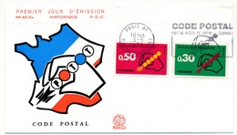 3 Enveloppes FDC - CODE POSTAL - Cachet Premier Jour + OMEC Premier Jour - 1972 - 1970-1979