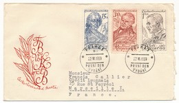 TCHECOSLOVAQUIE - Personnages Célèbres - Sur FDC Ayant Voyagé 1959 - FDC