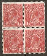 Australia 1924 SG 77 Block Of Four Unounted Mint - Neufs