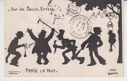 75 - PARIS - PARIS LA NUIT - SUR LES BOULS - EXTERS - DESSIN DE " NORWINS " - OMBRES - Norwins