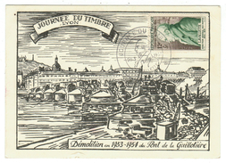 France // FDC // 1955 //  Carte De La Journée Du Timbre 1955 - 1950-1959