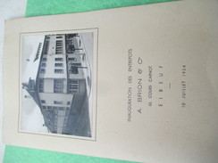 Menu / Inauguration Des Entrepôts BRION & Cie/ELBEUF/Hotel Du Progrès/ Brulé Traiteur /10 Juillet 1954           MENU183 - Menükarten