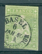 HELVETIA - Mi Nr 17 - Zittende Helvetia Assise  - Gest./obl.- Licht Verdund/légèrement Aminci -  Cote 80,00 € - Used Stamps