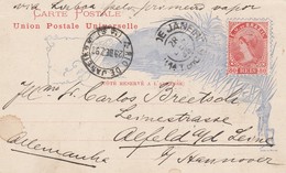 Brésil Entier Postal Illustré Pour L'Allemagne 1893 - Postwaardestukken