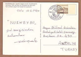 AC- NORWAY POSTAL STATIONARY - NORWEX 80 OSLO, 18.06.1980 - Postal Stationery
