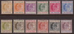 Cyprus 1904-10 Full Set, Mint Mounted, See Desc, Sc# 48-59 / SG 60-71 - Zypern (...-1960)