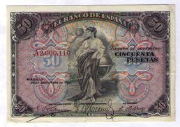 BILLETE DE 50 PESETAS DE 1906 - MUY BONITO - 50 Peseten