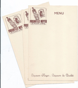 Menu / 3 Menus Vierges Publicitaires/ Prunelle Noyer / La Prunelle Du BERRY/ Liqueurs Noyer/ Vers 1950           MENU198 - Menus