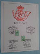" BELGICA 72 " FISA Stamp 27 En 29-6-1972 Brussel ( Kaart 16 X 50 Cm. Zie/voir Foto Voor/pour Détails ) ! - 1971-1980