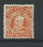 New Zealand Sg399 Mh Line Perf  1/- Edward - Unused Stamps