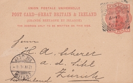 Irland-Ganzsache 1904 In Die Schweiz - Entiers Postaux