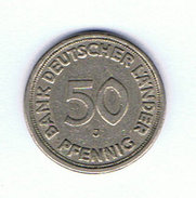 50 Pfennig Münze Deutschland - Prägestätte J (Hamburg) - 50 Pfennig