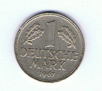 1 DM Münze Deutschland 1967 - Prägestätte F (Stuttgart) - 1 Mark