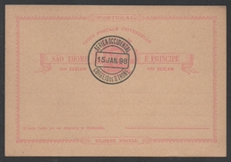 AFRICA OCCIDENTAL - SAO THOME / 1898 ENTIER POSTAL OBLITERE (ref 4782) - Africa Portuguesa