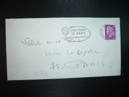 LETTRE TP MARIANNE DE CHEFFER 0,30 BORD DE CARNET OBL.MEC.12-2-1968 PARIS 14 - 1967-1970 Marianna Di Cheffer