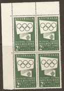 Australia 1954 SG 280a Olympics Corner Block Of Four Unmounted Mint - Nuevos
