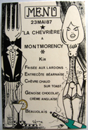 HAMM Patrick Montmorency Menu Repas ACEMDE 1987 La Chevrière Enghein Deuil - Hamm