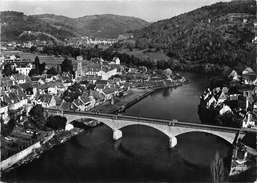 19-ARGENTAT- VUE DU CIEL, LE PONT SUR LA DORDOGNE ET LES QUAIS - Argentat