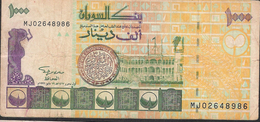 SUDAN P59b 1000 DINARS 1996 #MJ  Signature 11 , 8 Digit # VF Nice No P.h. ! - Soedan