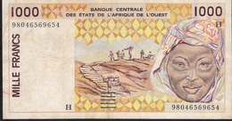 W.A.S. NIGER LETTER H P611Hh 1000 FRANCS  (19)98  VF RARE DATE - Niger