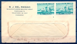 1936 , CUBA , SOBRE CIRCULADO DESDE LA HABANA , YV. 231 X 2 , CENTENARIO DEL GRAL. MAXIMO GOMEZ - Covers & Documents