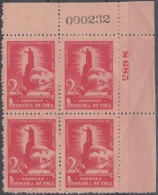 1948-210 CUBA REPUBLICA. 1948. Ed.405. JOSE MARTI PLATE NUMBERS NO GUM BLOCK 4. - Unused Stamps