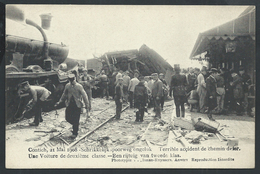 +++ CPA - KONTICH - CONTICH - 1908 - Accident Chemin De Fer - Voiture 2me Classe - Schrikkelijk Spoorweg Ongeluk   // - Kontich