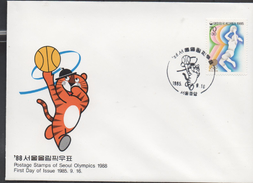 3131   FDC Korea Seoul 1988 Juegos Olímpicos, Game,,baloncesto - Summer 1988: Seoul